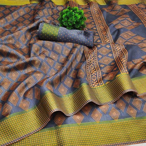 Zari Patta Gold 4 Handloom Regular Wear Wholesale Printed Sarees
